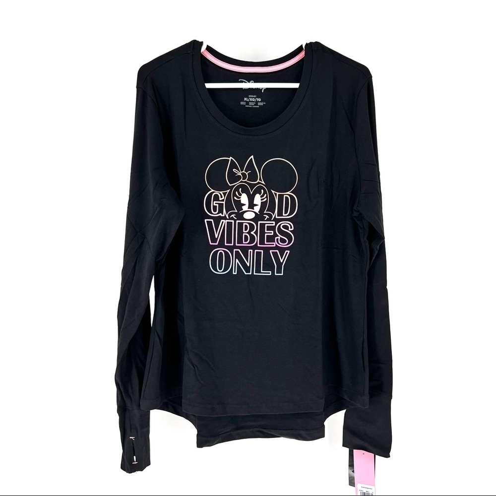Disney Women's Good Vibes Only Minnie Mouse Long Sleeve T-shirt - XL